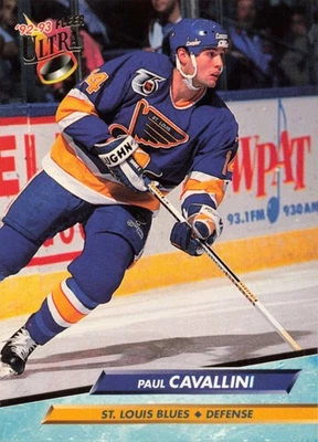 PAUL CAVALLINI 1992-93 Fleer Ultra #185 St. Louis Blues Defense Hockey Card - Image 1 of 2