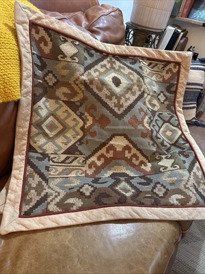 (2) Fundas de almohada de gamuza 28x28 Kilim Southwestern Lodge cabaña rústica boho hippie Foto 1 de 4