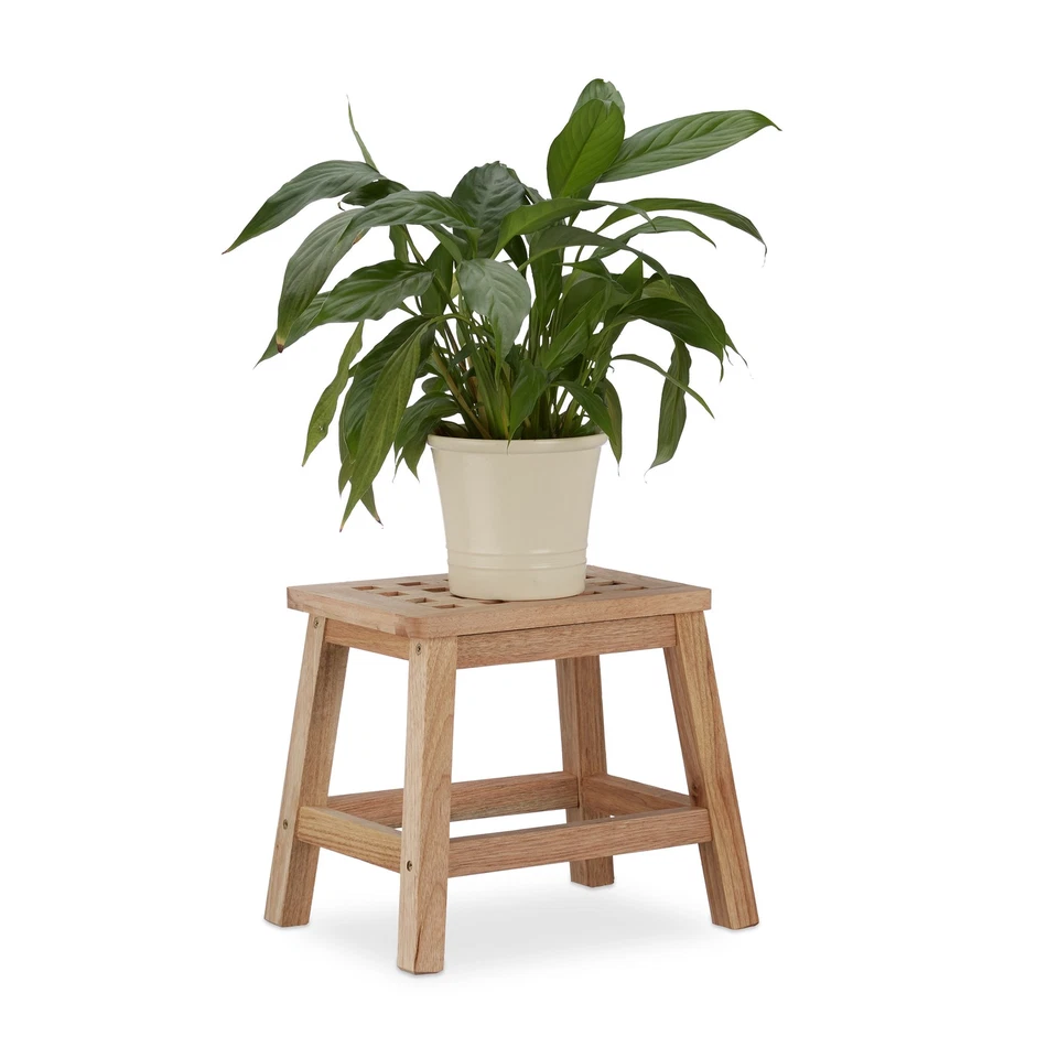 Relaxdays Tritthocker - Walnuss (10020654)