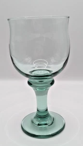 Green Tinted Glass Stemmed Goblet 6 7/8" Holds 10 oz. - Picture 1 of 4