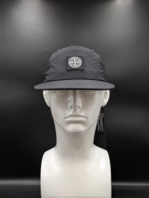 Stone Island 5 Panel Cap Black One Size Adjustable Hat BNWT