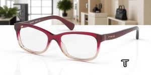 COACH HC6089 5484 Red Sand Gradient Demo Lens 51 mm Women's Eyeglasses - Picture 1 of 5