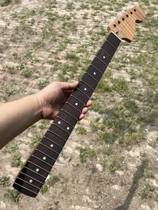Cabezal grande acero inoxidable 22 trastes llama tostada arce mástil de guitarra eléctrica - Imagen 1 de 6