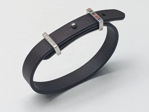 Paul Smith BNWT Men's Signature Stripe Buckle Brown Leather Bracelet RRP: £110 - Picture 1 of 11