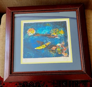 Lebadang (Touty) "Sampans Blue" Limited Edition Lithographie - Bild 1 von 5