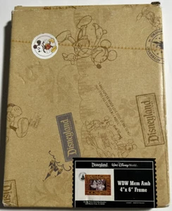 New Disneyland WDW Mem Amb Frame 4x6 Walt Disney World Park Wood Laser Engraved - Picture 1 of 4