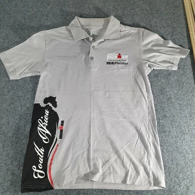 Merrell mens SMALL polo shirt Grey 2015 Finisher Short Sleeve Shirt Size S  - Image 1 of 4