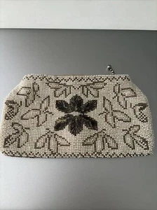 Antike Flapper Mädchen Art Deco Jugendstil Hand Perlen Handtasche Handriemen - Bild 1 von 6