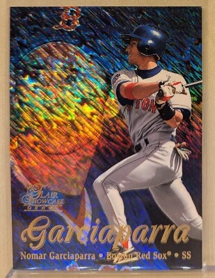 1998 Flair Showcase ROW 1 #5 Nomar Garciaparra RARE SHIMMER REFRACTOR PARALLEL - Image 1 of 2