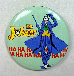Vintage 1982 Batman The Joker Pin Back Button HA HA HA HA HA HA JOKER DC Comics - Picture 1 of 5