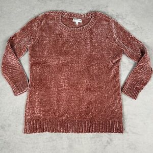 Orvis Chenille Sweater Women’s Size XL 1X Red Pullover Oversized Soft Crew Neck
