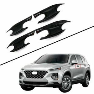 4X cubierta de tazón de manija de puerta de fibra de carbono para Hyundai Santa Fe 2019-2023 2021 - Imagen 1 de 7