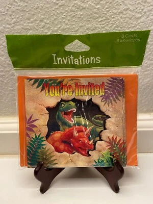 "Dino Blast" Dinosaur Birthday Party Invitations  8 Count - Image 1 of 2