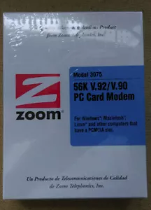 Módem de tarjeta de PC vintage Zoom 3075 56 k V.92/V.90. PCMCIA. ¡Nueva caja sellada original! - Imagen 1 de 5