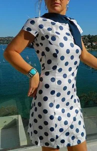 VINTAGE Mary-Kate Sydney 1950s-60s Original Rockabilly Polka-Dot Retro Dress - Picture 1 of 6