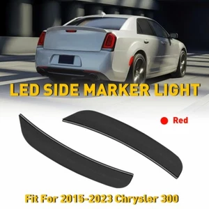Pair Bumper Red LED Side Marker Light Rear Brake Light For Chrysler 300 2015-23 - Picture 1 of 18