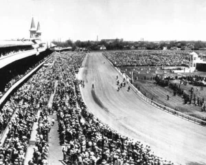 Vintage Churchill Downs Poster, B&W Horse Racing Photo - 11x14" - Imagekind - Picture 1 of 9