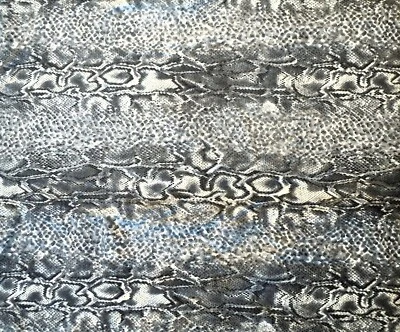 Tela tejida con aspecto de piel de serpiente negra gris blanca elástica en cuatro direcciones 1,8 yardas Foto 1 de 3