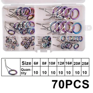 Fishing Rod Guides Fishing Rod tips repair Kit Fishing Pole Rod replacement Kit - Picture 1 of 29