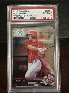 2017 BOWMAN CHROME PROSPECTS 1ST NICK SENZEL PSA 10 ROOKIE RC CINCINATTI REDS