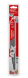 Milwaukee 48-00-5326 3pk 9 in. 5 TPI The Ax with Carbide Teeth SAWZALL Blades - Picture 1 of 1