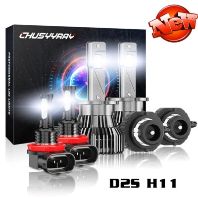 For Infiniti M56 2011-2012 2013 4pcs LED Headlight Bulbs High/Low+Fog Light Kit - Image 1 of 4