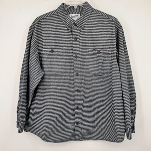 Duluth Trading XL Langarmshirt blau gestreift entspannte Passform Flanell - Bild 1 von 10