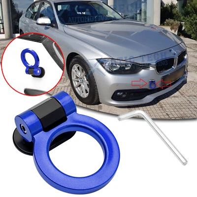 JDM Blue Racing Sport Track Style ABS Tow Hook Ring Decoration For BMW 3 Series - Image 1 of 4