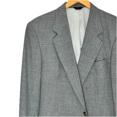 Men’s Sports Coat Size 43L Gray Gold Button Savile Row Blazer Suit Jacket Vtg - Image 1 of 4