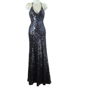 Forever Unique 'Panoma' Navy Full Sequin Cross Back Occasion Dress UK 6 NWT - Picture 1 of 13