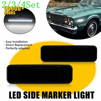 2/3Set Smoked White Front Fender Side Marker Lights Lamps For Dodge D100 D150 D2 - Imagem 1 de 4