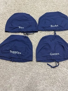 4 Pottery Barn Kids Navy Blue Twill Sabrina Basket Large Liners - Picture 1 of 1