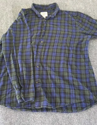  Camisa masculina xadrez azul e verde St Johns Bay flanela tamanho XXL LEIA POR FAVOR  - Imagem 1 de 4