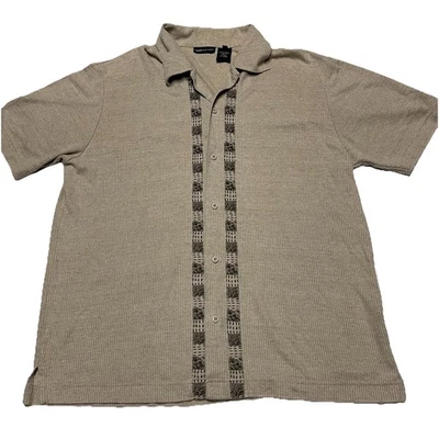 Vintage Jones New York Mens Linen Blend Button Down Short Sleeve Hawaiian Shirt - Image 1 of 4