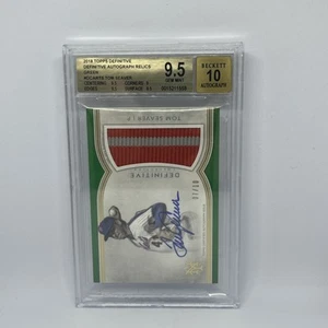 2018 Topps Definitive DCAR-TS Tom Seaver Relics Green 7/10 BGS 9.5 AUTO 10 - Picture 1 of 2
