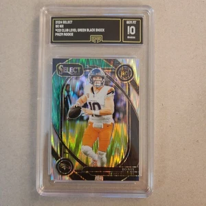 Bo Nix 2024 Select Club Level #221 Schwarz Grün Dämpfer Prizm Rookie GMA GEM 10 - Bild 1 von 2