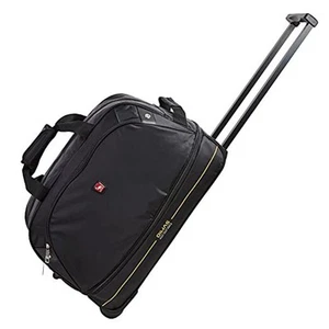 Small Rolling Duffle Bag with Wheels Travel 22 inch Carry On Luggage Black - Picture 1 of 7