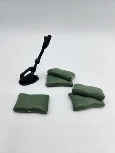 Vintage 1984 GI Joe Mortar Defense Unit Sandbag & Detector Lot Free Shipping - Picture 1 of 5
