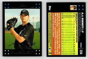 AJ Burnett Pitcher Toronto Blue Jays Topps Baseball Card 334 Collectible - Picture 1 of 12