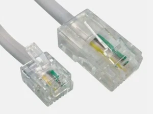 RJ11 Male Plug to 4 wire RJ45 Male Plug Round Cable Lead 3.5m DSL - Picture 1 of 1
