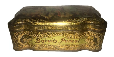 Boîte publicitaire des biscuits Pernot en tôle sérigraphiée - Photo 1/4
