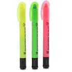3 PACK OF GEL HIGHLIGHTERS Bright Neon Colours School Stationary Pens Twist Cap