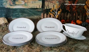 WILLIAMS-SONOMA GOLD BISTRO SALAD PLATES (4+4) & CRATE & BARREL GRAVY BOAT – NIB - Picture 1 of 12