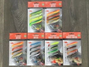 FLADEN SHADS 4 PACK PLUS 2 LEAD FREE JIG HEADS - Picture 1 of 7