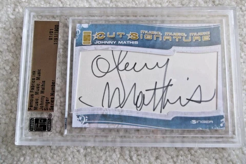 FAMOUS FABRICS MUSIC CUT SIGNATURE LEGENDARY SINGER JOHNNY MATHIS TRUE 1 OF 1 Cover