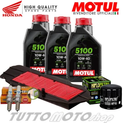 KIT TAGLIANDO HONDA S-WING 600 2007 2008 2009 OLIO MOTUL FILTRI CANDELE - Immagine 1 di 4