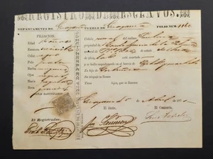 SPANISH COLONIAL DOCUMENT / REGISTRO DE ESCLAVOS/ GUAYAMA PUERTO RICO 1871 #10 - Picture 1 of 2