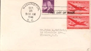 SCOTT#: C32 DC-4 SKYMASTER 5¢ SEP 25 1946 WASHINGTON DC FIRST DAY COVER FDC BX7 - Picture 1 of 1