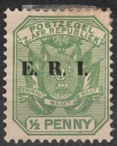 SG238 1901 ½d TRANSVAAL Wagon with One Shaft - Coat of Arms w/ E.R.I. Overprint - Picture 1 of 2
