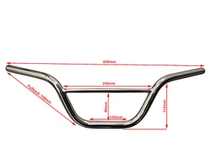 Motorcycle Handlebars CHROME for Honda Monkey Bike Z125 22mm 7/8 Inch Pit Lane - Picture 1 of 12
